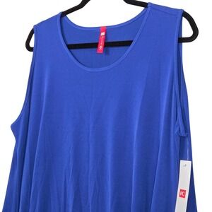 IC by Connie K‎ NEW Women XXL Sleeveless Tunic Tank Top Royal Blue 6822T USA